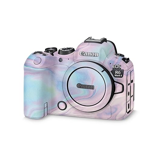 Glossy Glitter Camera Skin Compatible with Canon EOS R6 Mark II Camera (2022) - Pastel Wave - Premium 3M Vinyl Protective Wrap Decal Cover - Easy to Apply | Crafted in The USA by MightySkins