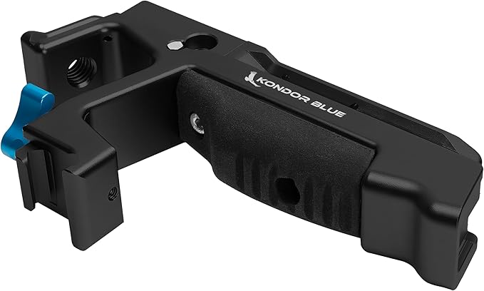 KONDOR BLUE | Talon XL Top Handle with Trigger REC for Cameras | NATO Rail, Arri mounts, Cold Shoes, Remote Start/Stop REC Button, Molded Rubber Grip, & Bubble Level | Black