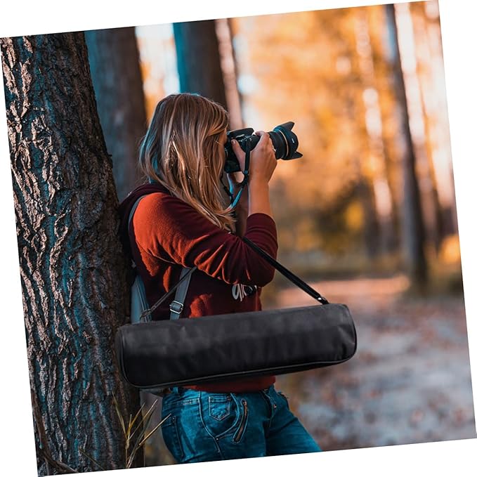 Homoyoyo Tripod Carrying Case and Photography Lighting Bag with Shoulder Strap 40cm Lightweight Portable Padded Organizer for Outdoor Camera Equipment Black