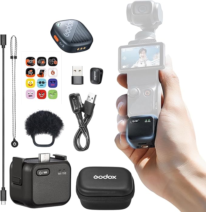 GODOX Cube-OP3 Wireless Lavalier Microphone for DJI Osmo Pocket 3,Noise Cancellation, 10H Battery Life,Mini Wireless Mic for Camera/iPhone/Android, Vlog,Live Streaming (OP3)