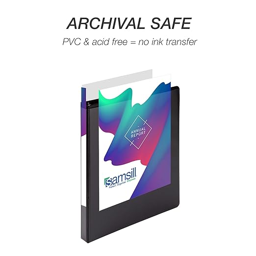 Samsill Durable 0.5 inch 3 Ring Binder, Made in USA, D Ring Binder,FSC 100% Recycled Chipboard, Black