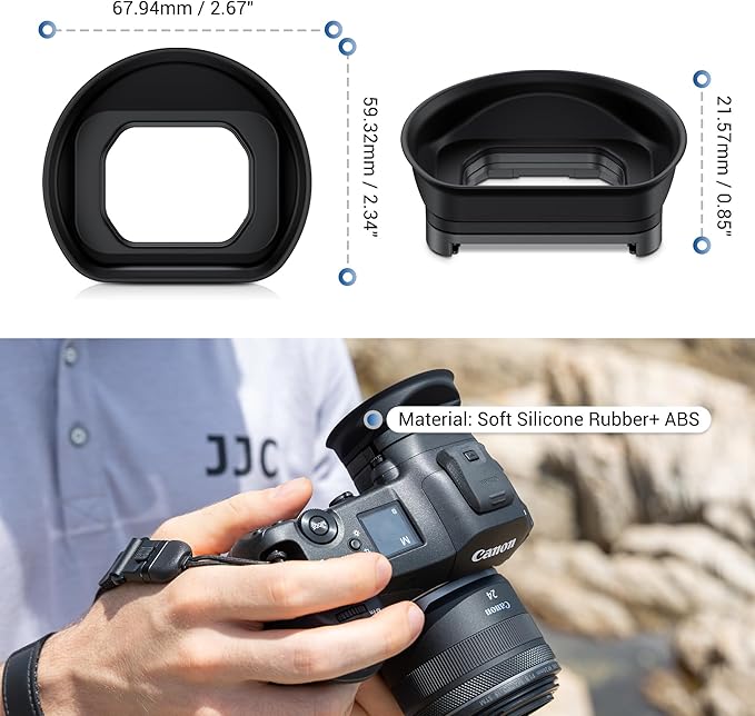JJC ER-1 Extended Eyecup Eyepeice Viewfinder for Canon EOS R1 Camera, Soft Silicone Eye Cup Replaces Canon ER-i, Provides Comfortable Viewfinding