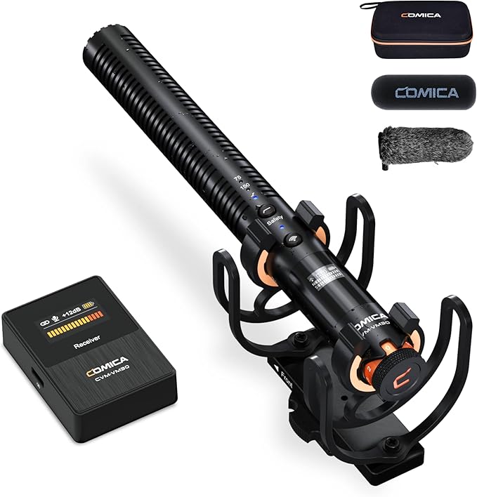 COMICA VM30 Shotgun Microphone with Wireless Modes, USB C Digital Output, 75/150Hz, Super-Cardioid Universal Camera Microphone for Filmmakers, Vloggers - Wireless Mic for Camera, Smartphone, and PC