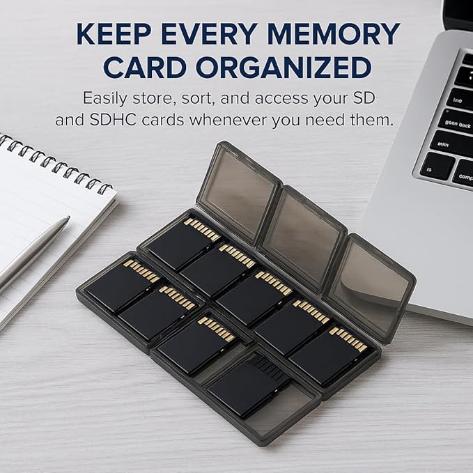 Acuvar 48 Slot SD/SDHC Memory Card Hard Plastic Case – Durable ABS Portable SD Card Storage Box Organizer, Protective Hard Shell SD Card Carrying Case for Photographers, Anti-Shock & Waterproof