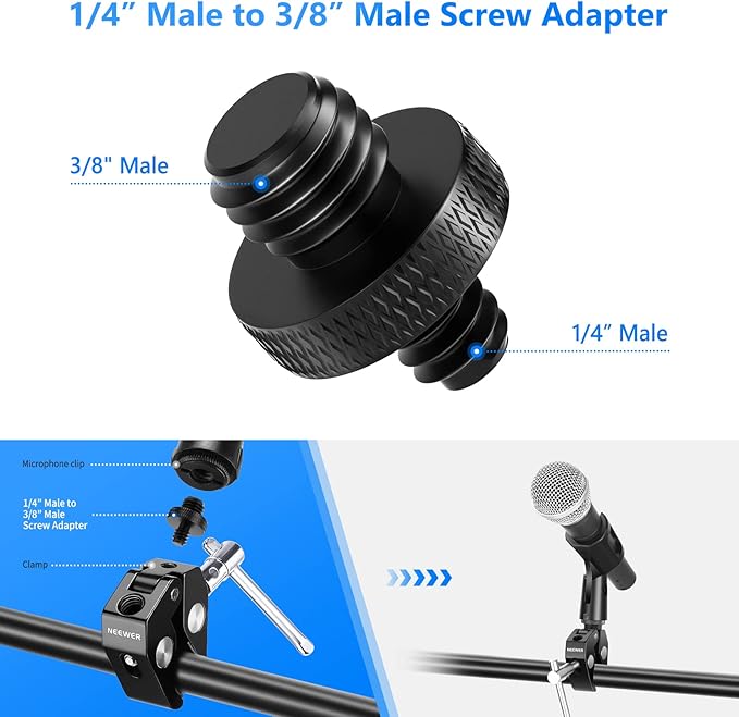 NEEWER Camera Screw Adapter, 22 Pieces 1/4” to 1/4” and 1/4” to 3/8” Tripod Mount Screw Adapter Converter Set for Camera Mount, Monopod, Ball Head, Flash Light Stand, Tripod — ST29