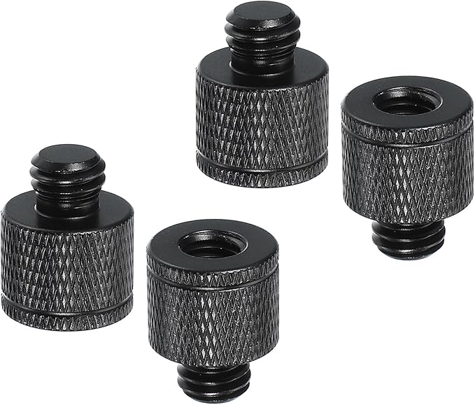 PATIKIL Tripod Screw Adapter M8 Female to 3/8 Male, 4 Pcs Tripod Nut Connectors Camera Mount Screw Camera Double Head Converter for Microphone Holder Magic Arms Accessories, 20 mm