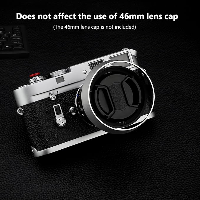 Haoge LH-ZV12 Round Metal Lens Hood Compatible with Carl Zeiss C Biogon T* 4.5/21 21mm f4.5 ZM, C Sonnar 1.5/50 50mm f1.5 ZM Lens Silver