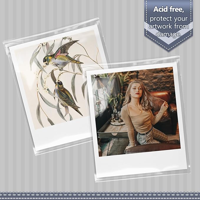 Golden State Art, Pack of 100, Acid-Free Crystal Clear Sleeves Storage Bags for 6X8 Art Prints, Photos (Bag Size: 6 1/2 x 8 1/3 Inches)