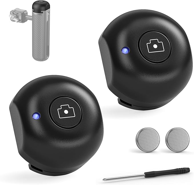 NEEWER Cold Shoe Cover for PA045E Bluetooth Shutter Side Handle Grip (2 Pack), ABS + PC Cold Shoe Protector with CR2032 Replacement Coin Battery and Phillips Screwdriver, RT005E