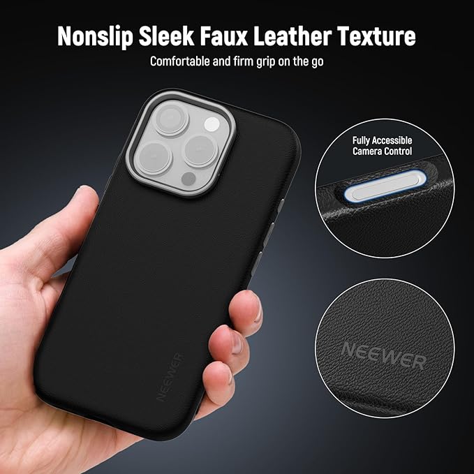Neewer 16 Pro Max Phone Case, TPU/PC Nonslip Protective Phone Cover with Modular Backplates for 67mm Thread Filter/17mm Lens/T Mount Lens, Compatible with iPhone 16 Pro Max MagSafe Moment, PA084P