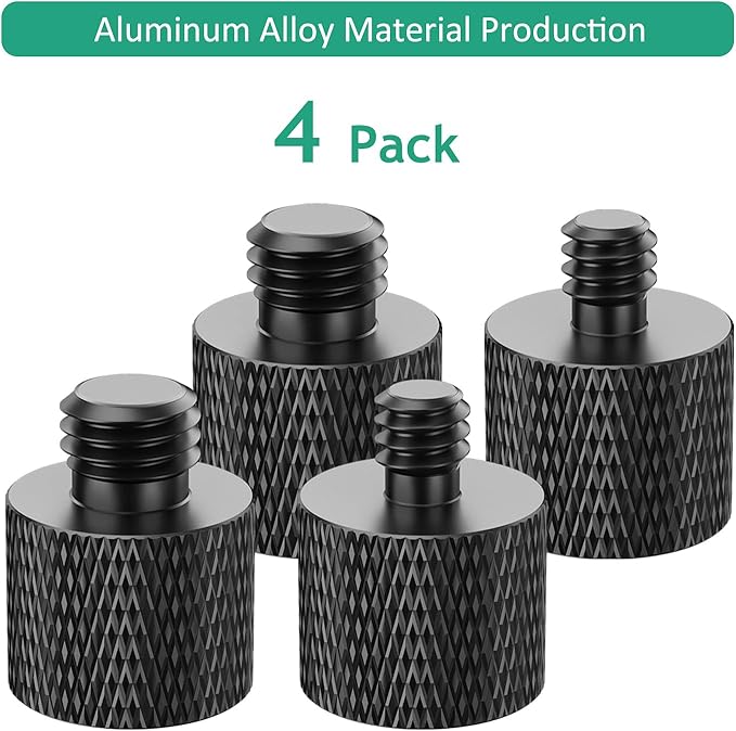 3/8 to 1/4 Camera Screw Adapter Thread 4 Pcs 1/4 Female to 3/8 Male and 3/8 Female to 1/4 Male Camera Tripod Adapter for Camera Monitor Tripod Mic Mount Microphone Stand