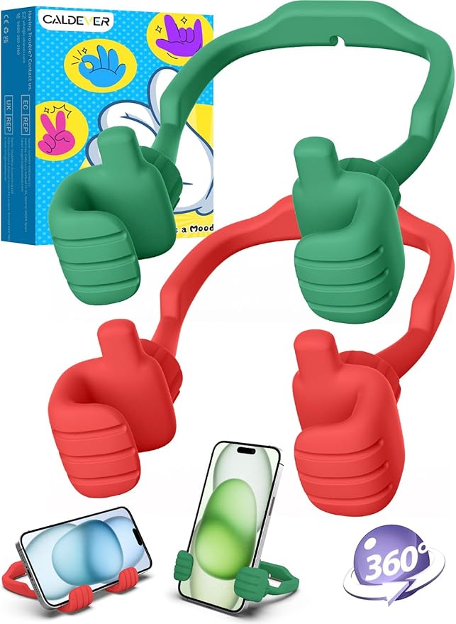 Easter Basket Stuffers for Teens Girls Boys Adults Cell Phone Stand: UPGRADE Adjustable Thumbs Up Lazy Phone Holder for Desk Fun Birthday Gifts Ideas for Kids Teenage Women Men Trendy Cool Gadgets