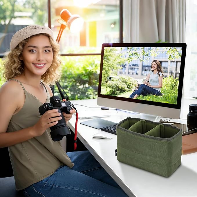 Koolertron Waterproof DSLR Camera Bag with Removable Insert, Adjustable Compartments, Fits in Camera Bags - Protective Case for DSLR/SLR Cameras & Accessories