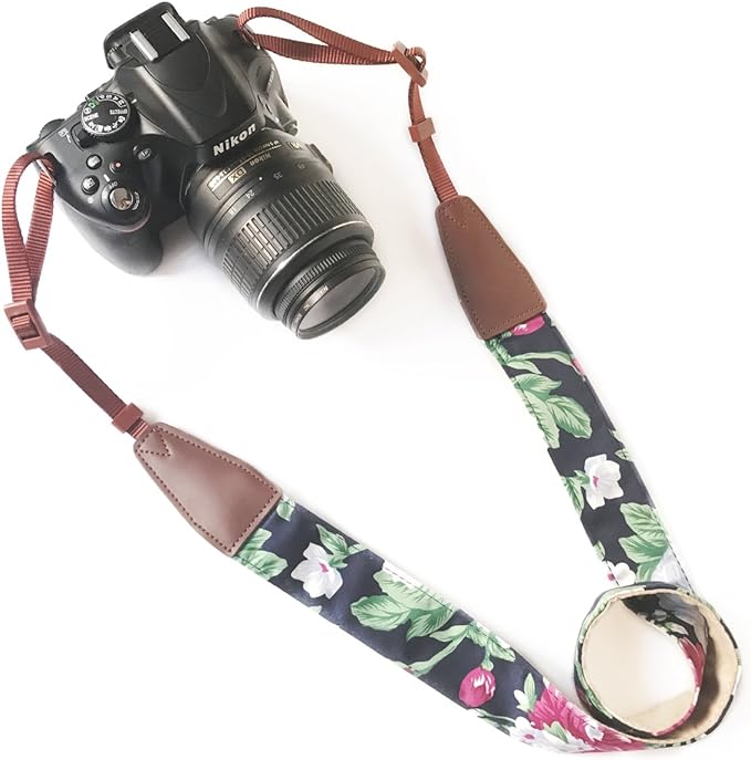 Alled Camera Strap Neck, Adjustable Vintage Floral Camera Straps Shoulder Belt for Women/Men,Camera Strap for Nikon/Canon/Sony/Olympus/Samsung/Pentax ETC DSLR/SLR