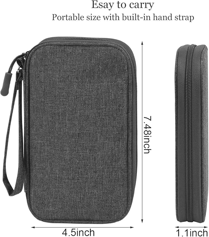 Electronic Organizer Travel USB Cable Accessories Case Bag, Waterproof Electronics Accessories Bag Organizer Case for USB, Cable, Cord, Charger, Phone, Power Bank, Earphone (Dark Gray)