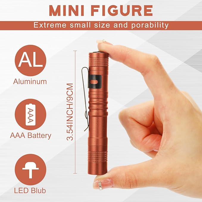 Hortsun 20 Pcs Mini Pen Light Flashlights Pocket Flashlights Pen with Clip Small LED Handheld Slim Torches for Christmas Gift Without Battery, 3.54 Inch (Multicolor)