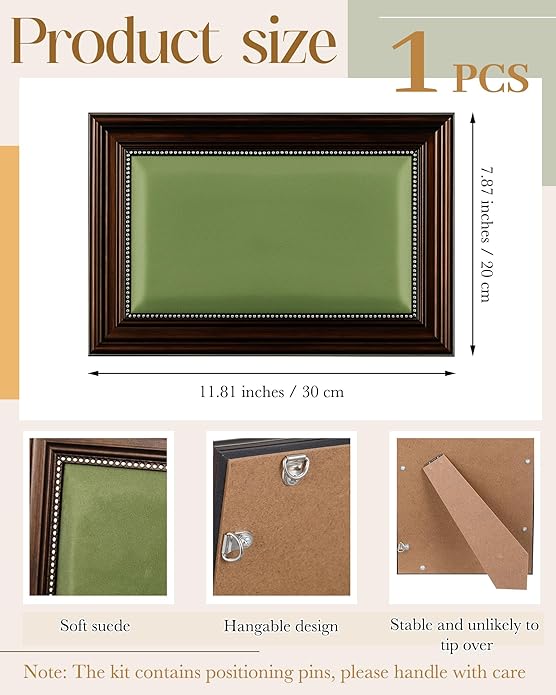Vintage Jewelry Display Stand Necklace Earring Ring Holder 11.8 x 7.9 Inch Jewelry Tray Storage Photograph Prop Photo Frame with Green Velvet Backing for Selling Vendors Boutique Women Gift