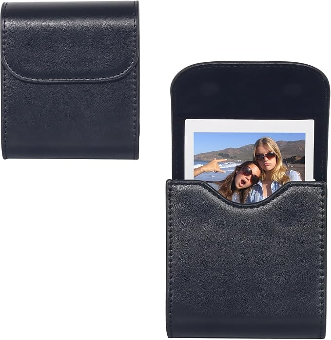 WOGOZAN Square Photo Album for Fujifilm Instax Square SQ1 SQ40 SQ20 SQ10 SQ6 SP-3 Instant Camera 2.9x3.4 Inch Films, SQ Photo Pouch Bag with Soft PU Leather Material and Magnetic Snap Design (Black)