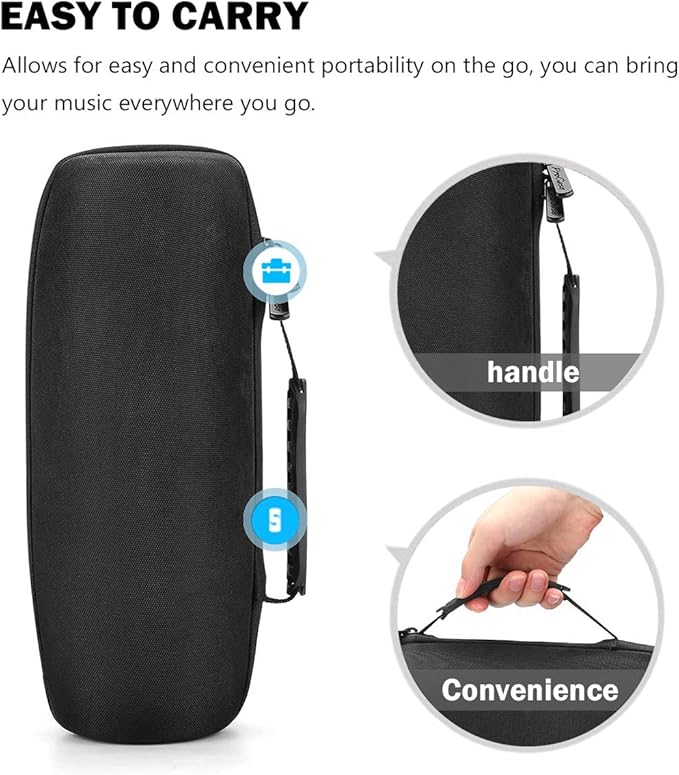 ProCase Carrying Case for JBL Charge 5 / Charge 4, Hard Travel Case Protective Bag for JBL Charge 5 Charge 4 Portable Waterproof Wireless Speaker, Fits USB Plug and Cable –Black