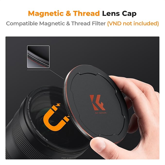 K&F CONCEPT 82mm Magnetic ND1000 Lens Filter (10-Stop Fixed Neutral Density Filter) Magnetic Basic Ring + Filter Cap with 28 Multi-Layer Coatings for Camera Lens (Nano-X Series)