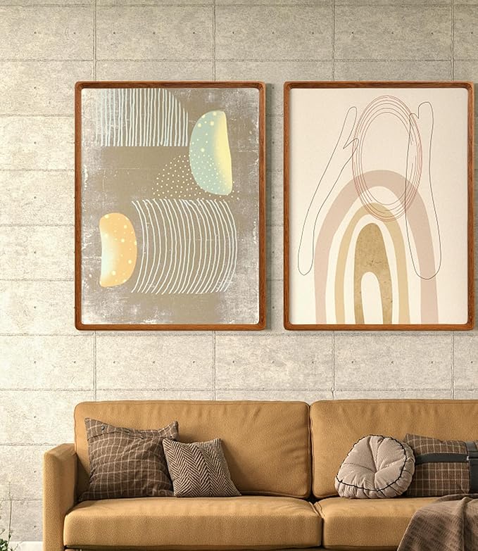 Natural Wood Photo Frames Inspired Tabletop Picture Frame with Mat, Vertical or Horizontal Display (Teak, 12x16 matted to 8.5x11)