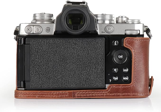 MegaGear MG2016 Ever Ready Genuine Leather Camera Half Case Compatible with Nikon Z fc (Brown)