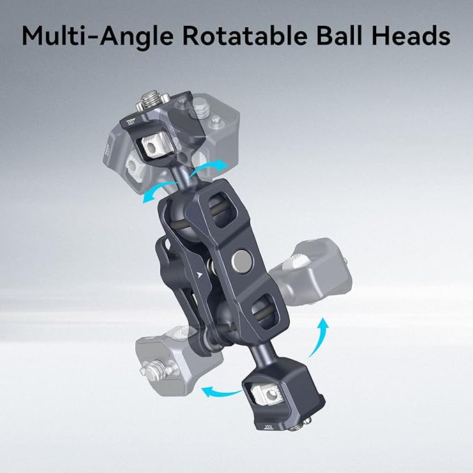 SMALLRIG Camera Magic Arm, Flexible Articulating Arm with 1/4” Screws, Field Monitor Mount with Dual Ballhead, Aluminum