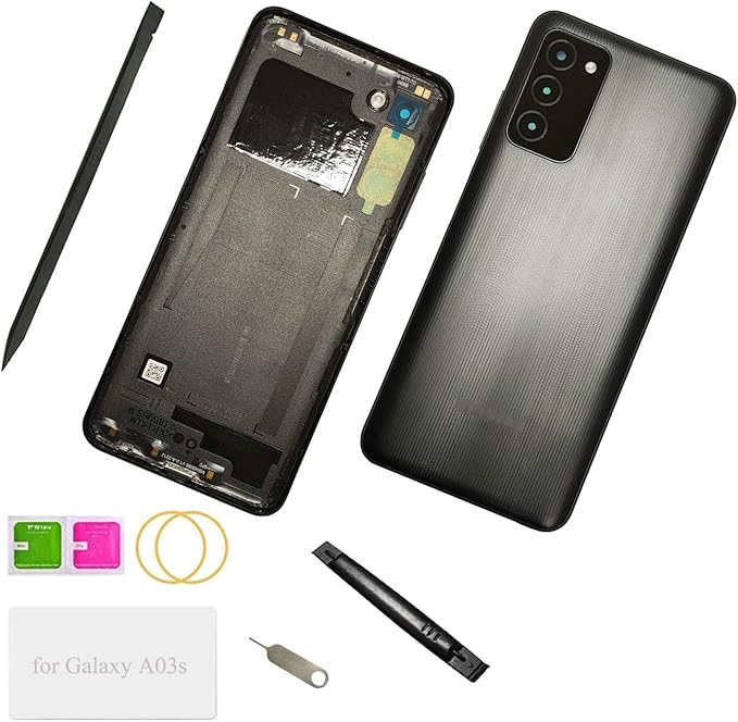 A037u Back Cover Replacement Rear Battery Housing Door Parts for Samsung Galaxy A03s A037u A037u1 6.5 Inch (not ok for A03) Black