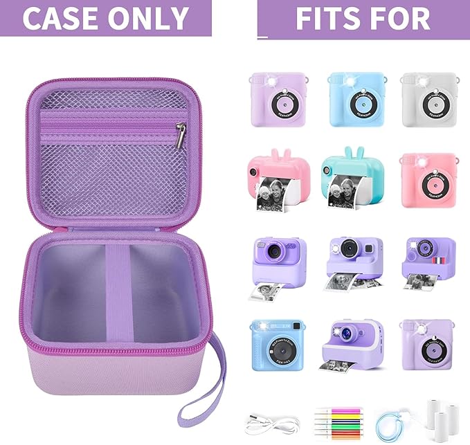 Kids Instant Print Camera Case Compatible with ESOXOFFORE for Dylanto for DUDUDRAGON for GKTZ for ETIKEZ for Dafotil for Careenoah for Aasonida Digital Video Prints Paper Bag (Box Only) Purple