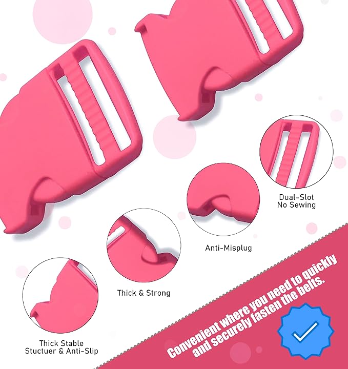 Buckles for Straps Set of 4 Pcs Plastic Buckle Clip Quick Side Release Plastic Fastener
