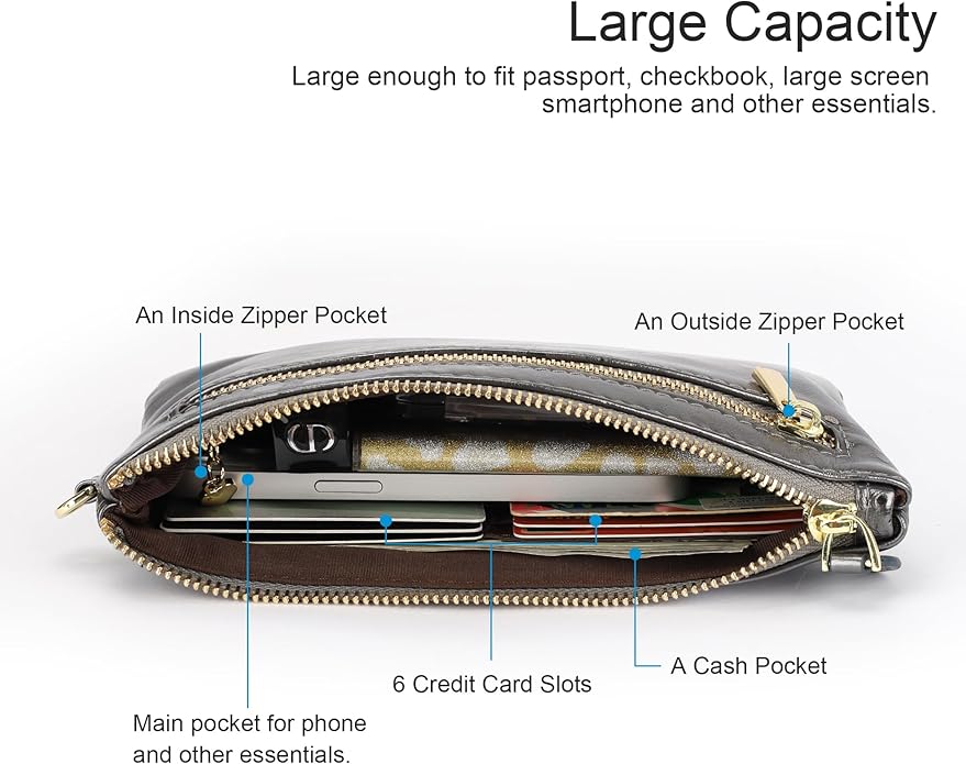befen Genuine Leather Wristlet Clutch RFID Blocking Bag Cell Phone Wallet Purse Wristlet Wallet Purses and Handbags for Women