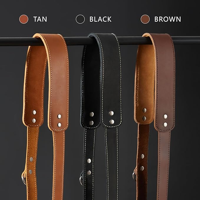 Padwa Lifestyle Black Frosted Single Camera Harness Strap for One Camera - Professional Single Full Grain Leather Camera Harness,Quick Release Gear DSLR Camera Straps for Photographers