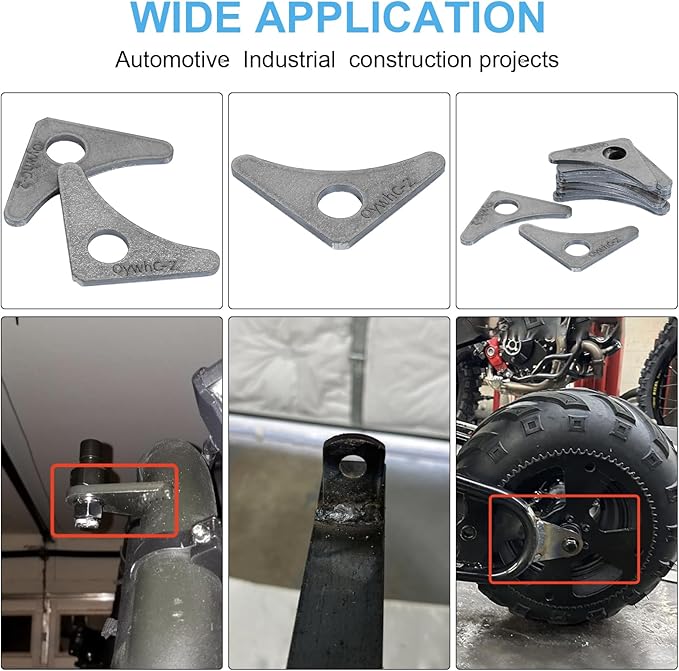 Weld on Tabs, Steel Shock Basic Gussets Weld Tab, Universal Weld on Tabs Axle Mount with a 1/2" Hole.1-7/8"x 1" Height, 1-7/8"x 1" Wide, 1/8" Thick Pack Of 10 Tabs - OywhC-2