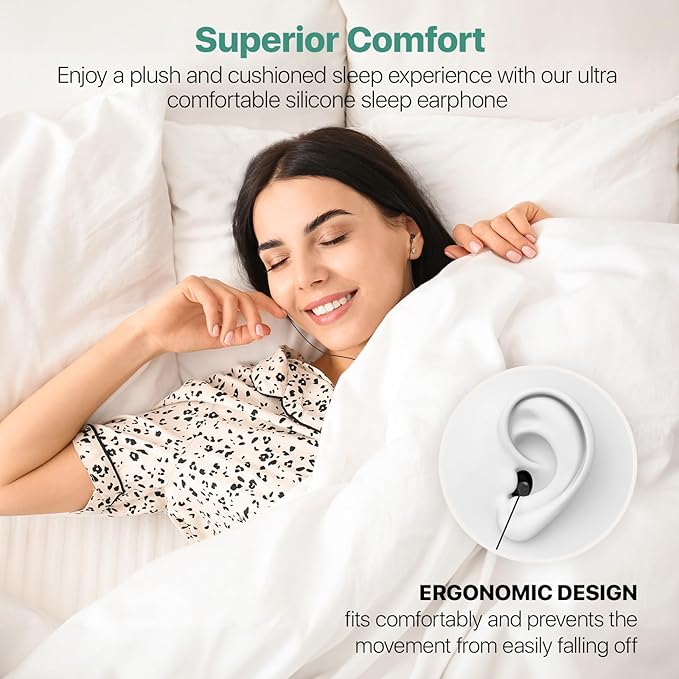 Hearprotek Sleep Headphones, 1 Pair USB C Wired Earbuds with Soft Silicone Noise Reduction Type C Earbuds with Microphone, Ideal for Sleeping, snoring, Relaxation (Black)