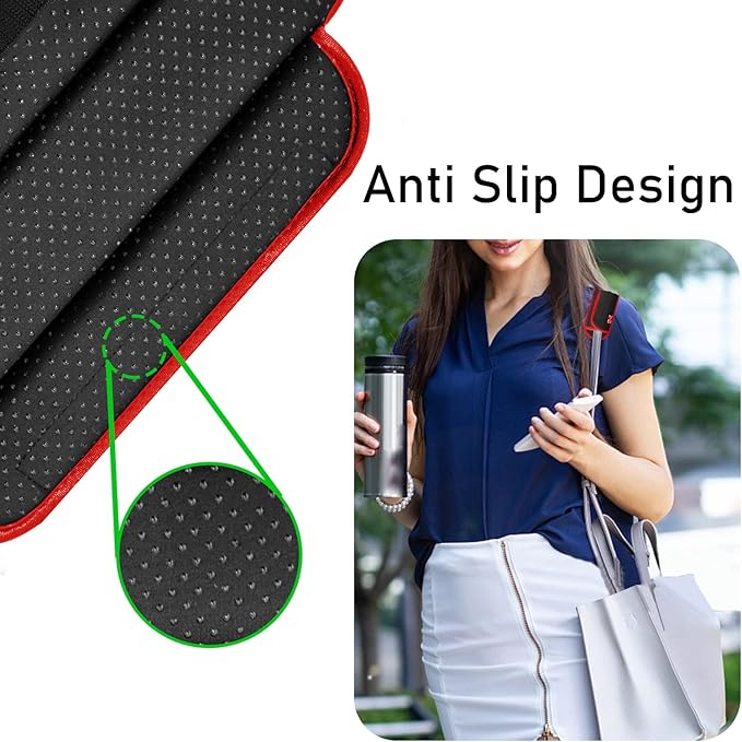ZINZ Universal Shoulder Pad with Ultra Thick Cushion for Bag Luggage Bag Crossbody, Plus Long & Anti-Slip & Breathable,Black-Red Edge