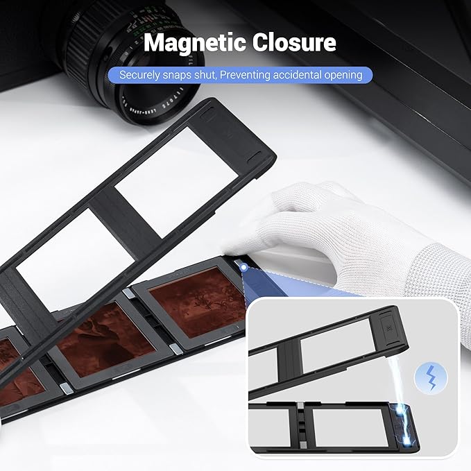 JJC Slide Mount Holder for 6x6 Medium Format Film Compatible with Film Scanners Copying Equipment, Holds 3 Negative Frames On Digitizing Adapter Set