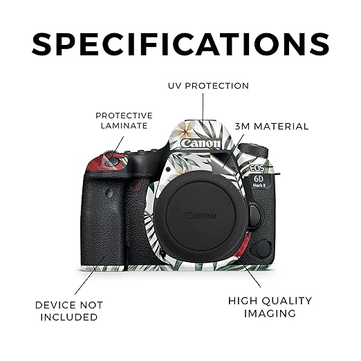 Carbon Fiber Camera Skin Compatible with Canon EOS 6D Mark II Camera (2017) - Tropical Hibiscus - Premium 3M Vinyl Protective Wrap Decal Cover - Easy to Apply | Crafted in The USA by MightySkins