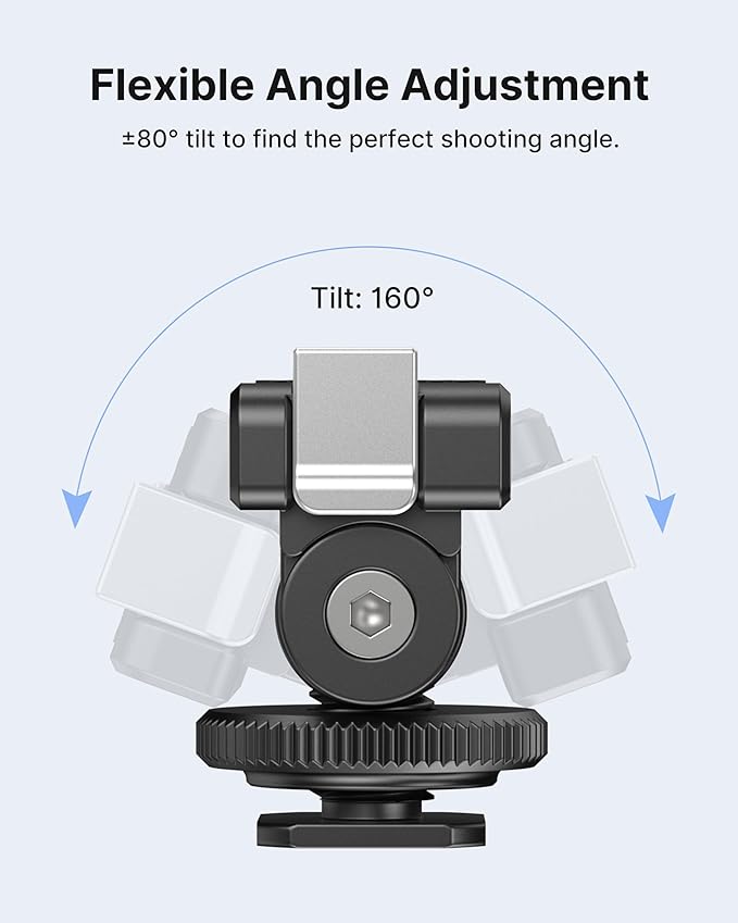 ULANZI CA22 Cold Shoe Adapter Mount with Magnetic Quick Mount, 180 Tilt Adjustable, Universal Camera Compatible with DJI OSMO 360/Action 2 3 4 5 Pro/G-o-P-ro Hero 13 12 11 10/Insta360 GO 3S X4 Ace Pro