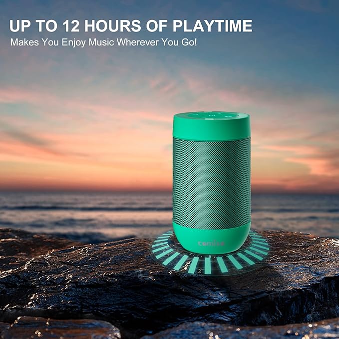 comiso Portable Bluetooth Speaker, Small Shower Speaker with IPX5 Waterproof, 360° HD Loud Sound, Wireless Stereo Pairing, Mini Speakers Support TF Card, Built-in Mic, Pocket Size for Travel Outdoors