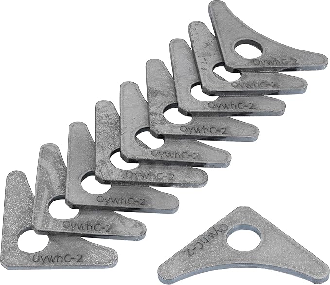 Weld on Tabs, Steel Shock Basic Gussets Weld Tab, Universal Weld on Tabs Axle Mount with a 1/2" Hole.1-7/8"x 1" Height, 1-7/8"x 1" Wide, 1/8" Thick Pack Of 10 Tabs - OywhC-2
