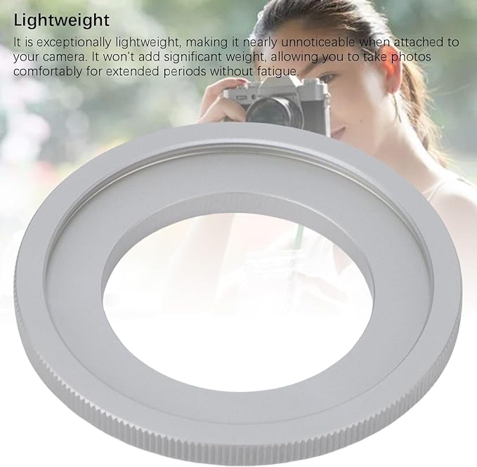 Filter Step Down Ring, 49mm Filter to 39mm Camera Stepping Down Lens Filters Adapter Silver Aluminum Alloy Ring Accessory