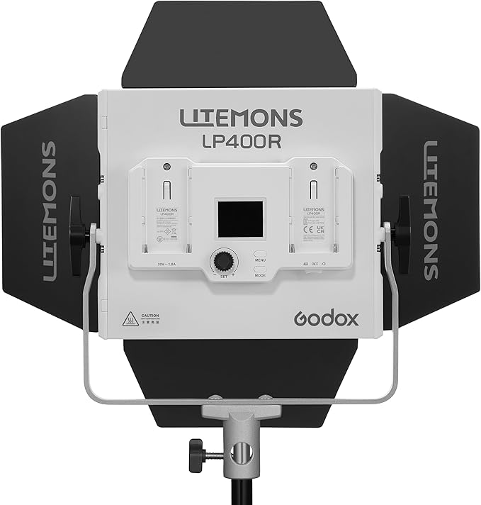 Godox Litemons RGB LED Light Panel 3-Light Kit 36W, 1800–10000K Full Color, CRI 96, App & Onboard Control, NP-F Battery Support, Barndoors & Case for Video, Vlogging, Studio (LP400RK3)
