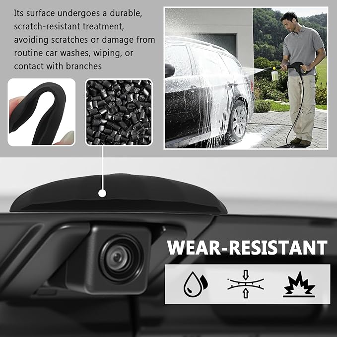 2026 New Wider Backup Camera Rain Shield,Rainproof Reverse Camera Cover for Avoiding Blurry Shots,Non-Destructive Silicone Rear View Cameras Protective Cover with Adhesive