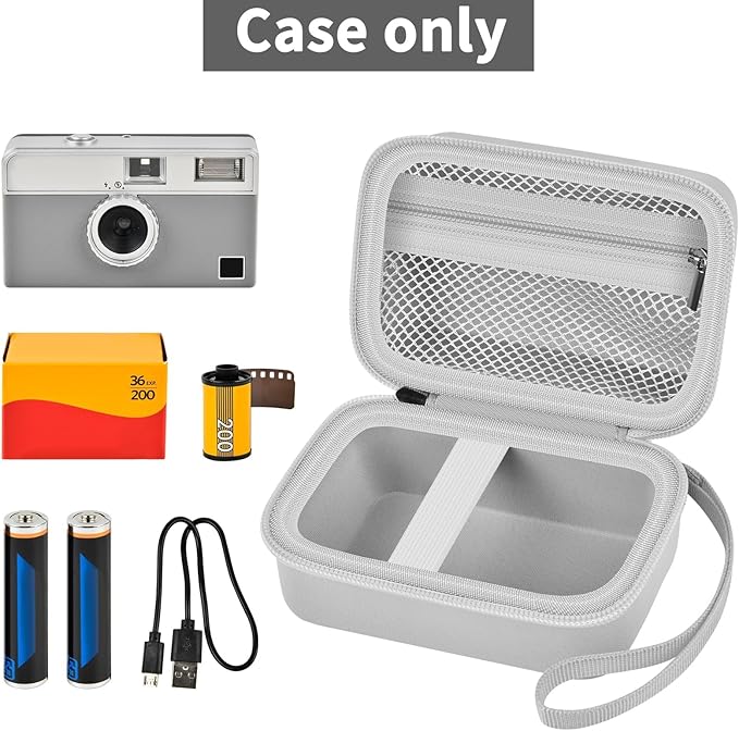 Grapsa Digital Camera Case Compatible with KODAK EKTAR H35 H35N Half Frame Film Camera, Storage Holder Organizer for Kodak Ultra F9 M35 M38 Paper Shoot kamera, 35mm Film Rolls (Box Only) -Grey