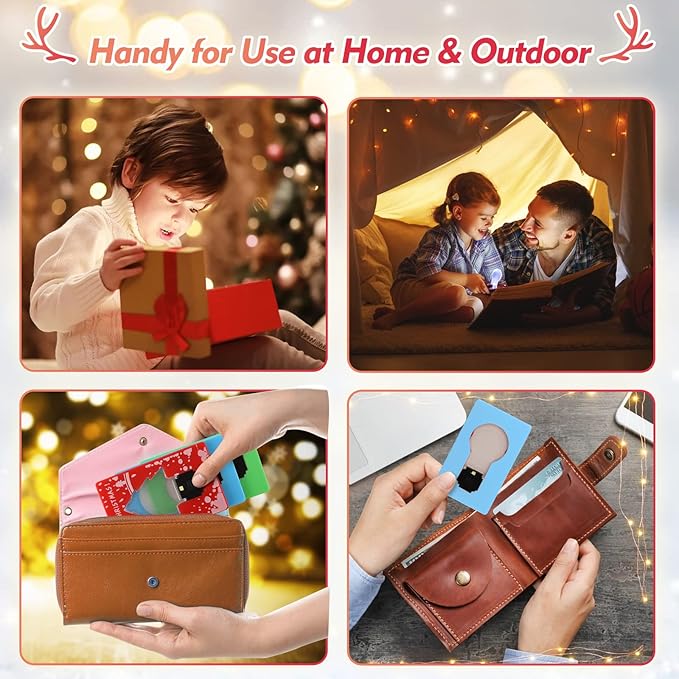 Credit Card Lights, Mini Portable Led Pocket Lamps Light Foldable Wallet Purse Lamps for Christmas Gift Party Favors, 10 pcs Light Blue Card