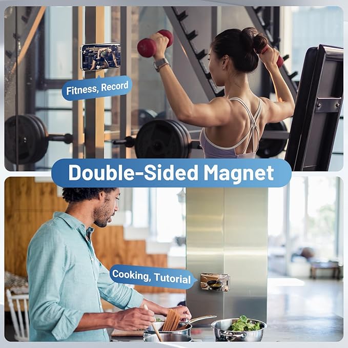 Phone Ring Holder, Dual Sided Magnetic Phone Grip Magnet Cell Phone Finger Holder for Hand Removable Slim Handle Grip Kickstand Compatible for MagSafe iPhone 17/16/15/14/13/12 Series, Purple