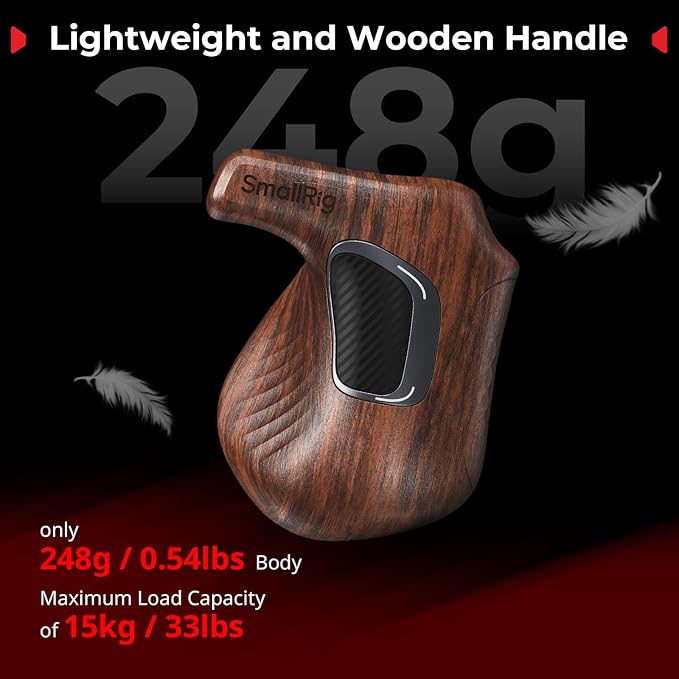 SmallRig Rotating Right-Side Wooden Handle for ARRI Rosette, Load Capacity to 15kg / 33lbs, Flexible Position Adjustment, Ergonomic Design & Anti-Slip Design
