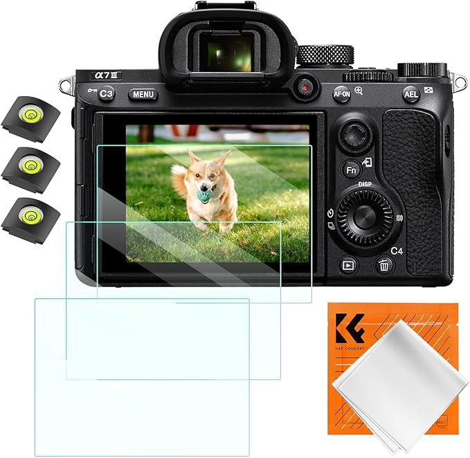 K&F CONCEPT 3 Pack Camera Screen Protector & Hot Shoe Cover Compatible with Sony A9 A7III A7R II 7II 7S II A9II A7R III A1 RX1R RX1 RX10IV A7C A7S III A7R IV RX10 III RX10 II RX10 RX100 V RX100 VA RX100 IV