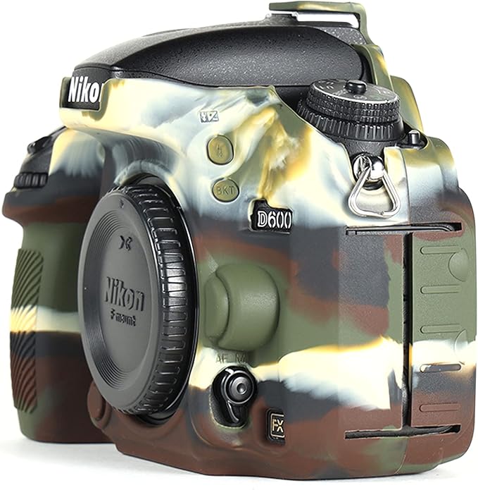 Professional Secure Silicone Camera Cases Bag Housing Rubber Body Skin for Nikon D610 D600 DSLR Camera Protective Case(Army Green)