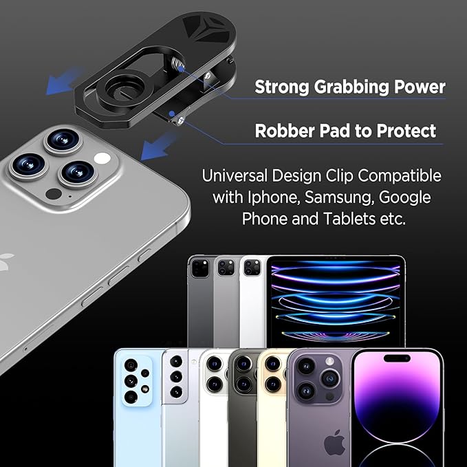 HD 200° Fisheye Lens for iPhone and Samsung Smartphones, Black